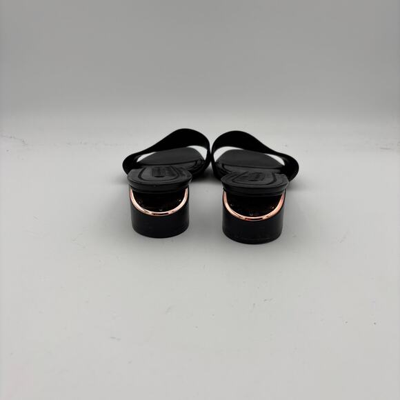 Alexander Wang Lou Leather Block Heel Slides Sandals Women's 40.5 - Picture 4 of 12
